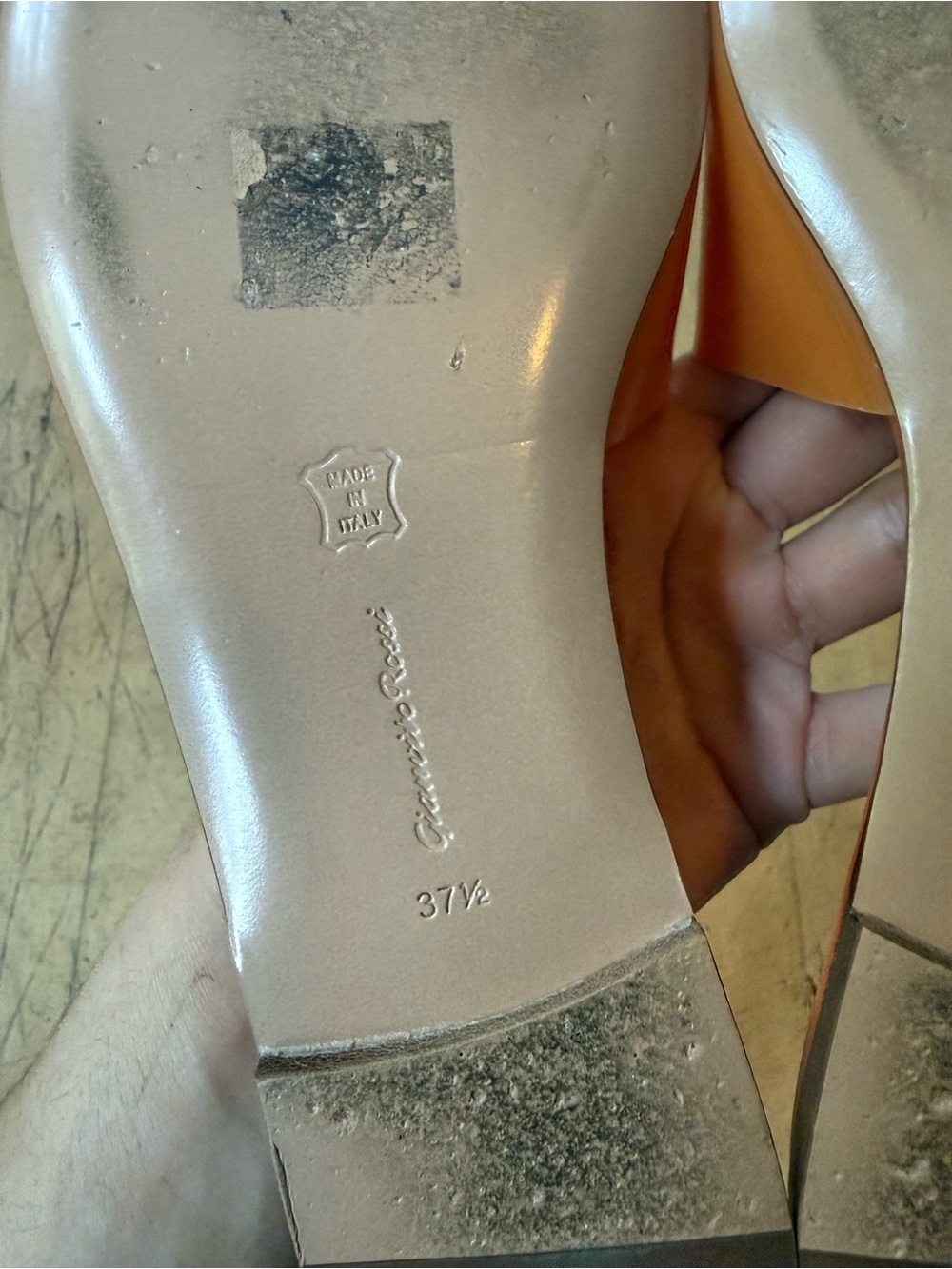 GIANVITO ROSSI Italian Slide Sandals Orange PVC 37.5 - Picture 6 of 8